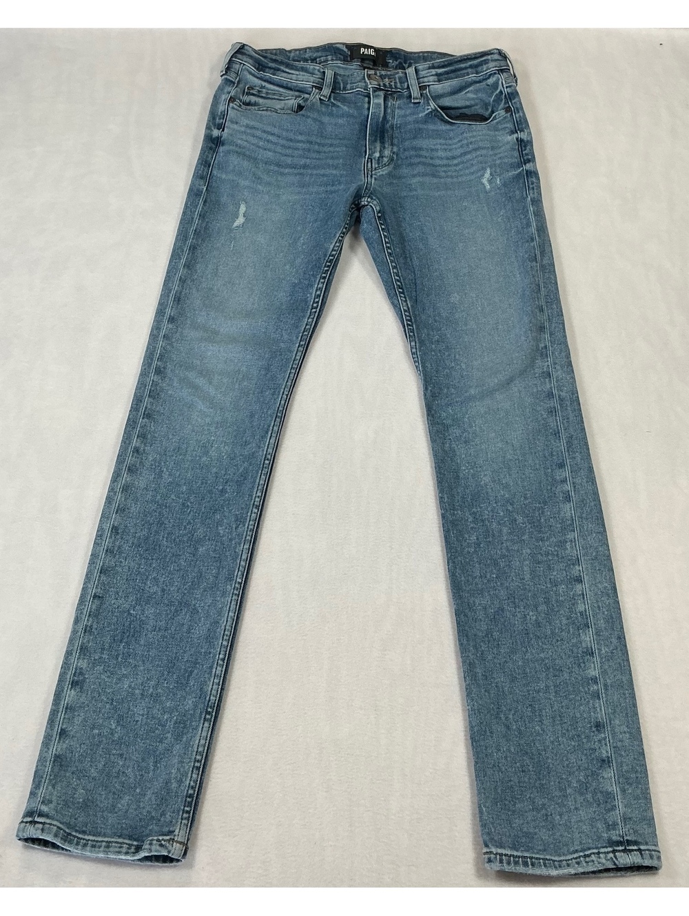 PAIGE Womens Skinny Jeans Size 31 Light Wash Stretch Denim Distressed